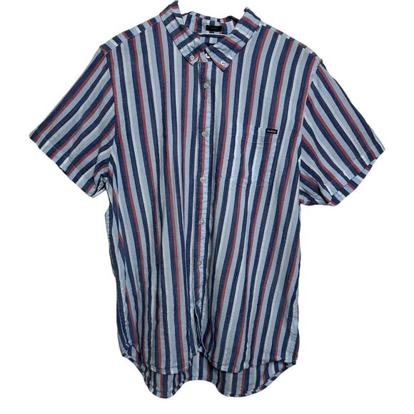 Chubbies Mens Large Classy Poplin Friday Shirt Button Down Striped Resort Cruise - Picture 2 of 9